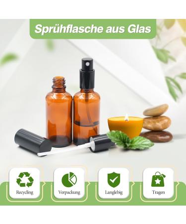 Brown Glass Spray Bottle - UV-Resistant 50ml Atomizer for Essential Oils Cosmetics & Cleaning | Ideal for Aromatherapy & Massage - Buy Online on GoSupps.com