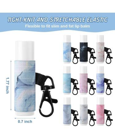 Sureio 10 Pack Lip Balm Holder Keychain - Compact Clip-On Lipstick & Lip Gloss Holder in Marble Style | Ideal for Travel & Storage - Buy Online on GoSupps.com