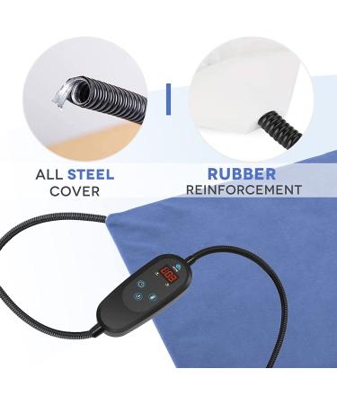 2021 Pet Heating Pad | Temperature Adjustable Anti-Bite Electric Bed Mat for Small/Medium/Large Dogs & Cats | Timer & Waterproof | 29.5'' x 17.7'' Blue - Buy Online on GoSupps.com