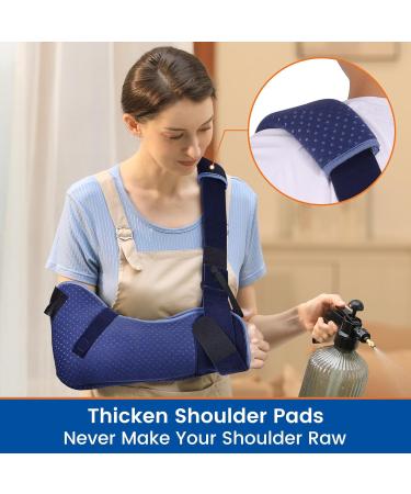 Arm Sling for Shoulder Injury with Waist Strap - Comfort Immobilizer Brace for Rotator Cuff Surgery (Left Small 25-30.5 inch) - International Shipping Available - Buy Online on GoSupps.com