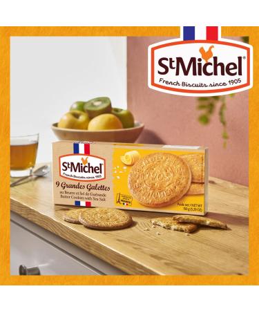 St Michel Grandes Galettes Butter Cookies Biscuits with Sea Salt 5.29oz - Pack of 6 | Made in France | Non-GMO Pure Butter Cookies - Buy Online on GoSupps.com
