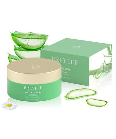 BREYLEE Aloe Vera Eye Mask 60 Pcs - Reduce Puffy Eyes & Dark Circles, Anti-Aging Treatment for Wrinkles, Fine Lines, Firm Under Eye Skin - Natural Extracts | Green - Buy Online on GoSupps.com