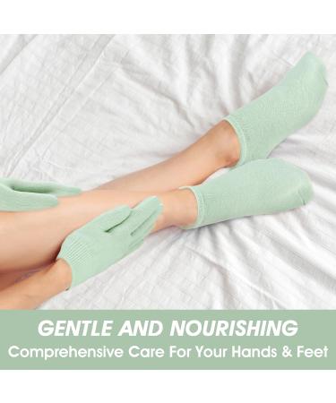 Aster Moisturising Socks and Gloves Set - 4 Pc Silicone for Women | Repair Dry Cracked Hands & Feet | Gel Lining with Essential Oils & Vitamins - Buy Online on GoSupps.com