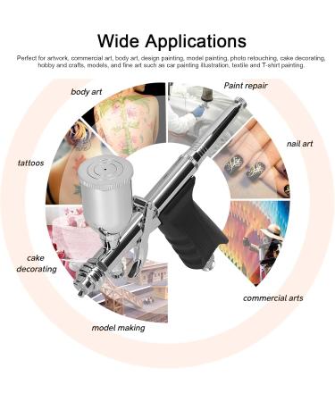 HXBER T217BA Airbrush Kit Handheld Air Brush with 15CC Paint Cups for Car Model DIY Painting Makeup Nail Art Cake Decorating Design 0.3mm Multicolor - Buy Online on GoSupps.com