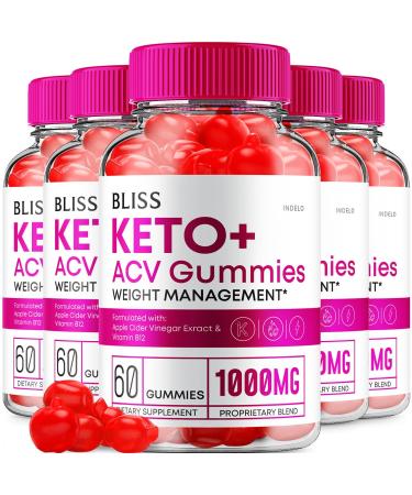 (5 Pack) Bliss Keto ACV Gummies Advanced Weight Loss Bliss Keto + ACV Gummies Apple Cider Vinegar Keto Bliss ACV Gummies Dietary Supplement Bliss Keto Gummies Reviews (300 Gummies)