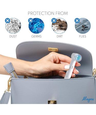 Oral B Compatible Replacement Brush Head Protection Cover Caps - Keep Your Electric Toothbrush Heads Clean & Sanitary - Travel-Friendly Case - 4 Pack - Buy Online on GoSupps.com