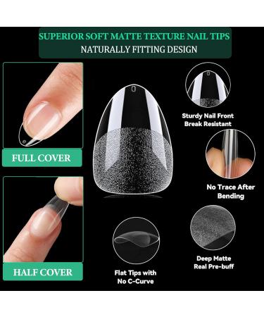 240 Pieces Short Almond Nail Tips Pre-Polished Resin Art for Gel Nails | Ideal for Nail Studios & DIY Nail Art - Buy Online on GoSupps.com