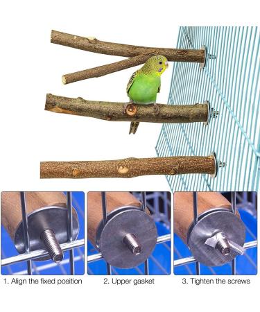 Gobesty Bird Perch Stand Bird Cage Accessories 5 PCS Bird Parrot Perches Natural Wood Parrot Perch Bird Cage Branch for Parakeets Cockatiels Conures Macaws Finches Love Birds - Buy Online on GoSupps.com