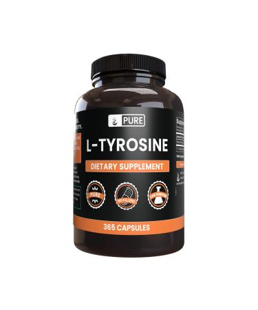 Pure Original Ingredients L-Tyrosine (365 Capsules) No Magnesium Or Rice Fillers Always Pure Lab Verified 365.0 Servings (Pack of 1) - Buy Online on GoSupps.com