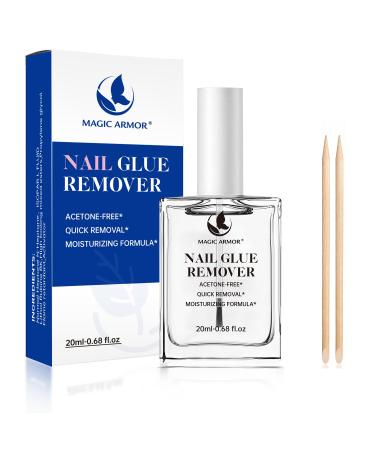 MAGIC ARMOR Dissolvant de colle ongles 20 ml pour l'application du pinceau Dissolvant de colle sans ac tone pour colle ongles et faux ongles D collage rapide et doux des ongles adh sifs et