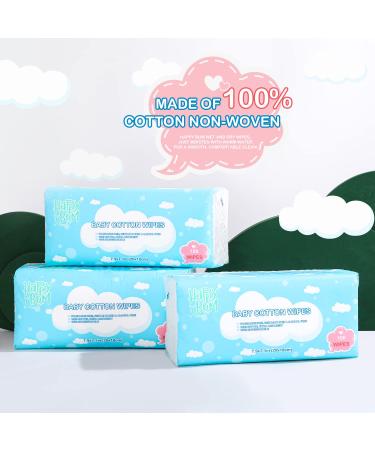 Dry Wipes - HAPPY BUM Dry Baby Wipes  100% Cotton Baby Wipes  Unscented Cotton Tissues for Sensitive Skin  600 Count - Buy Online on GoSupps.com