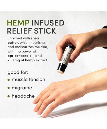 Herbo Hemp-Infused Relief Stick | Natural Stress Headache & Muscle Tension Relief for Men & Women | Calming Essential Oils | 0.5 oz - Buy Online on GoSupps.com