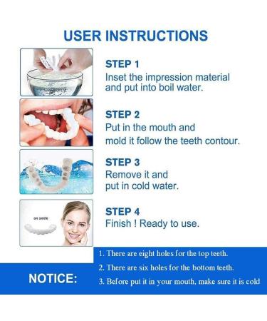 2 Pairs of Instant Veneers Dentures - Temporary False Teeth for Whitest Smile | Cosmetic Above & Below Tooth Covers - Buy Online on GoSupps.com