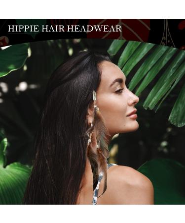 Icyang Halloween Women Feather Hair Clips - Handmade Boho Hippie Hair Extensions (6 Pieces) - DIY Hair Accessories for Christmas Decoration - Buy Online on GoSupps.com