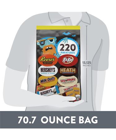 Hershey Miniatures Chocolate and White Creme Assortment Halloween Candy 70.7 oz Bulk Bag (220 Pieces) - Buy Online on GoSupps.com