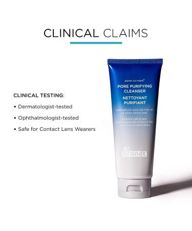 Dr. Brandt Pores No More Pore Purifying Cleanser 3.5 fl oz - Salicylic Acid & Tea Tree Oil Formula for Clear Skin - Buy Online on GoSupps.com