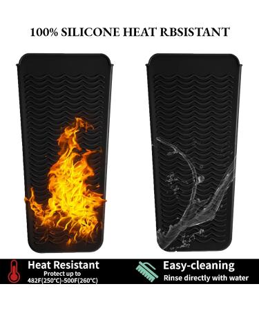 Buy Heat Resistant Hair Iron Mat Pouch - Portable Silicone Travel Mat for Flat & Curling Irons | Black - Buy Online on GoSupps.com