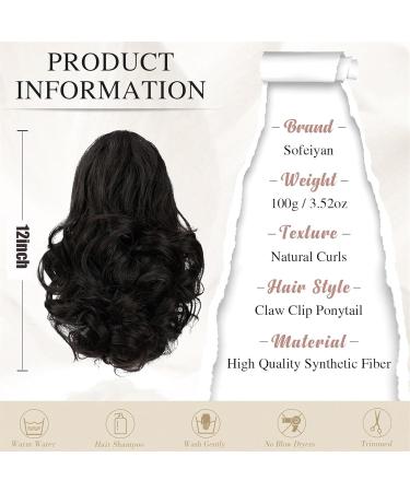 Ponytail Extensions Ponytail Hair Extensions Long Curly Wavy 12" Claw Clip Ponytail Fluffy Clip on Pony Tails Synthetic Hairpiece for Women for Women(G188-2) - Buy Online on GoSupps.com