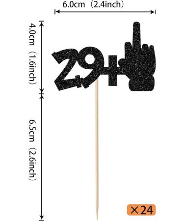 24 Pack 29+1 Cupcake Toppers Glitter 30th Birthday Cupcake Picks Cheers to 30 Middle Finger Happy 30th Birthday Cupcake Decorations Anniversary Party Supplies Black-1 30th Black-1 - Buy Online on GoSupps.com