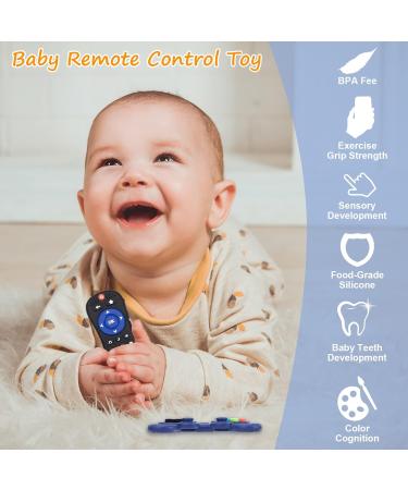 2 Pack Silicone Baby Teething Toys | TV Remote Control Shape | Teether Clips | for Babies 6-24 Months | Boys Girls Teething Toy Gifts (Black+Grey) - Buy Online on GoSupps.com