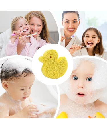 Visiblurry Bath Sponge for Kids | Soft Wood Pulp Sponge Body Wash Scrubber | Shower Sponge Dead Skin Remover Cute Shower Brush Bath Supplies for Toddler Kids Baby Yellow - Buy Online on GoSupps.com