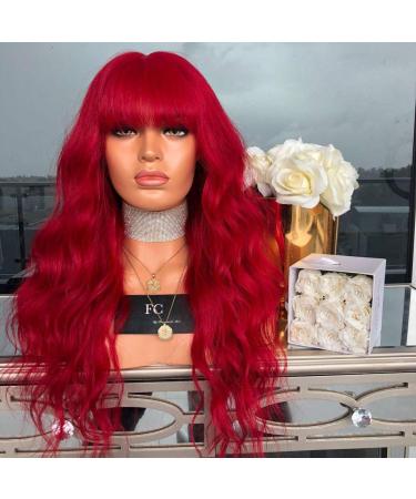 Buy Long Red Wavy Synthetic Wig for Women - 50s/60s/70s Cosplay Hairstyle | International Shipping Available - Buy Online on GoSupps.com