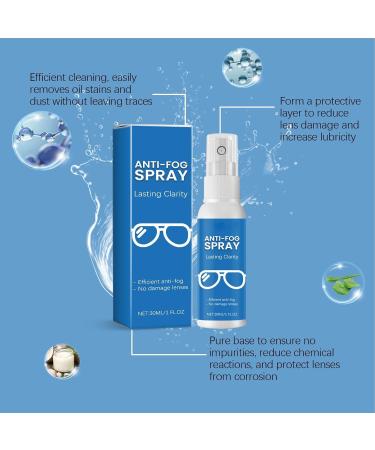 Eye Glass Cleaners Spray | Portable Glasses Anti-Fog Spray | Eyeglasses Cleaner Spray Eyeglass Cleaning Accessories Fog Free Cleaning Spray for All Lenses - Buy Online on GoSupps.com