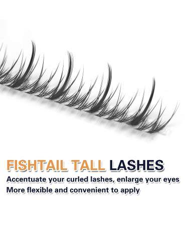 Buy MUSELASH Fishtail Tall Lash Clusters | 410pcs Natural Look Eyelash Extensions (12mm-16mm) - Reusable & Long Lasting - Buy Online on GoSupps.com
