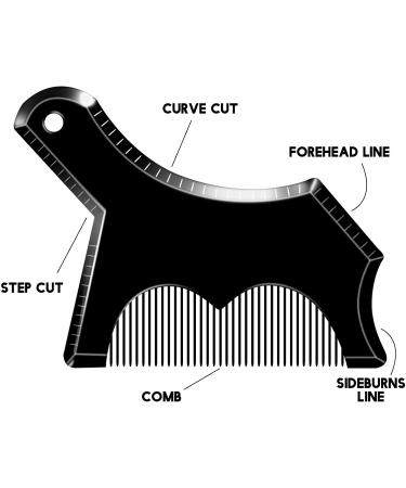 Beard Shaper Tool LucBuy Beard Shaping Template Plus Styling Beard Comb All-in-One Tool for Goatee Mustache Sideburns Grooming Guide for Men Jaw Cheek/Neck Line Symmetric/Curve/Step Cut Beard Shaper B-black - Buy Online on GoSupps.com
