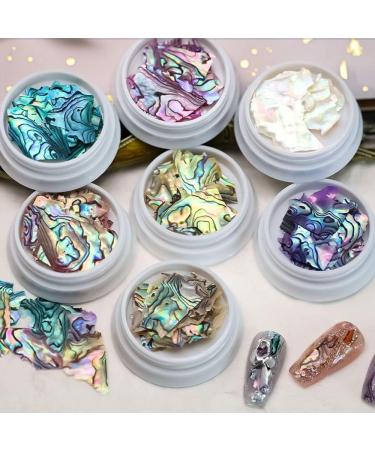 Charm Rhinestone Sea Shell Natural Nail Decorations 3D Texture Nails Abalone Shell Slice Nail Art Slices(1) Style1 - Buy Online on GoSupps.com