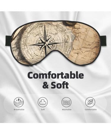 Buy Reusable Sleep Mask for Men & Women - Soft Blackout Eye Covers for Travel & Relaxation | Perfect Gifts for Him & Her - Compass Map Nautical Design - Buy Online on GoSupps.com