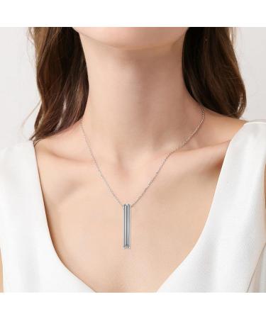 2PCS Anxiety Relief Necklace Set | Portable Mindful Breathing Necklaces for Men and Women | Stress and Meditation Aid in Silver and Rose Gold - Buy Online on GoSupps.com