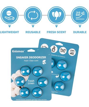 Knixmax Outdoor Shoe Deodorizer Sneaker Balls Odour Eliminator Air Car Fresheners for Lockers Bags Wardrobe 6 Pack Blue Fresh Flax Fresh Flax Scent - Buy Online on GoSupps.com