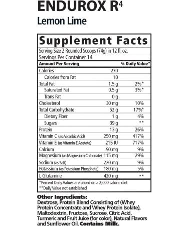 PacificHealth Endurox R4  All Natural Post Workout Recovery Drink Mix with Protein  Carbs  Electrolytes and Antioxidants for Superior Muscle Recovery  Net Wt. 4.56 lb  28 Serving (Lemon Lime) - Buy Online on GoSupps.com