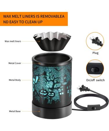 Halloween Metal Wax Warmer - LED Fragrant Wax Burner with 7 Colors for Home & Office Decoration - Buy Online on GoSupps.com