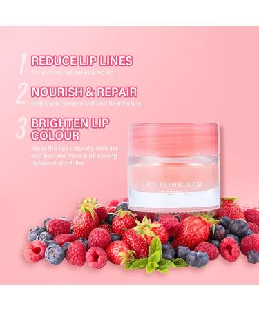 Lip Sleeping Mask Strawberry Lip Mask Overnight Strawberry Lip Balm Overnight Moisturizer Lip Balms for Moisture Lip Care for Dry Chapped Peeling Cracked Lips Fades Lip Lines 10g - Buy Online on GoSupps.com