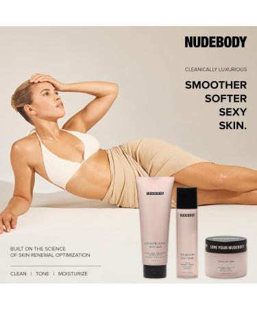 Nudestix Exfoliating Butter Body Wash 3-in-1 Foaming Cleanser Body Scrub & Skin Renewing Treatment with Salt AHA/BHA & Tangerine Butter | Clean Vegan & Scented with Lavender & Bergamot - Buy Online on GoSupps.com