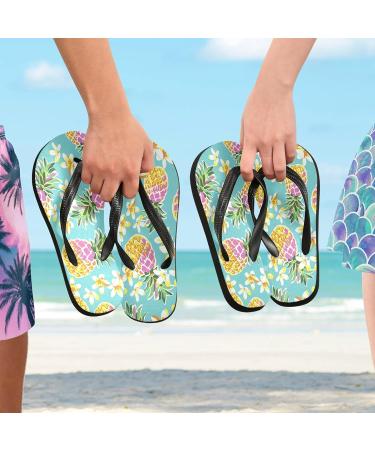 Mnsruu Cute Pineapple Print Flip Flops - XL Comfortable Home Hotel Spa & Travel Sandals for Men & Women - Buy Online on GoSupps.com