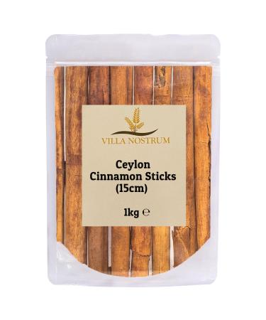 Ceylon Cinnamon Sticks (15cm) 1kg - Pure Ceylon Cinnamon Quills True Cinnamon by Villa Nostrum