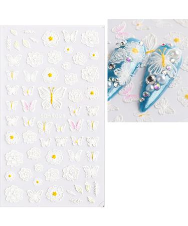 JMEOWIO 3D Embossed Spring Flower Nail Art Stickers Decals Self-Adhesive 5D Floral Colorful Summer Nail Supplies Nail Art Design Decoration Accessories 4 Sheets - Buy Online on GoSupps.com