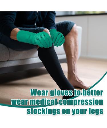 Hercicy 2 Pairs Donning Gloves for Compression Stockings - Green | Easy Grip Compression Socks Gloves for Easy Donning - Buy Online on GoSupps.com