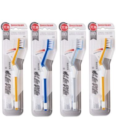 Zumaha loose unique toothbrush for men and women hand toothbrush with medium-sized bristles and flexible sides 4-pack travel toothbrushes clean