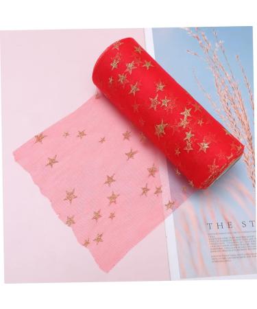 SHINEOFI Roll Black Yarn Wedding Organza Fabric Glitter Fabric Mesh Ribbon Tutu Spool United States Soft 15c Red 900X15CM - Buy Online on GoSupps.com