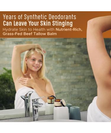 Beef Tallow Natural Deodorant for Women Chemical-Free Travel Size with Olive Oil & Essential Oils | Vintage Tradition - Buy Online on GoSupps.com