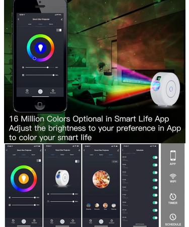 Star Projector LED Galaxy Light with APP Control | 16 Colors RGB Dimming Nebula Night Light | Voice Control | Bedroom Decor/Home Theater/Party - Buy Online on GoSupps.com
