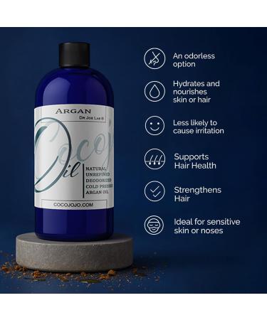 Dr Joe Lab Argan Nut Oil Deodorized 16 oz Pure Natural Moroccan Unrefined Unscented Cold Pressed Virgin - for Hair Skin Body Nail Beard - Marrakesh Oil - Packaging May Vary 16 Fl Oz (Pack of 1) - Buy Online on GoSupps.com