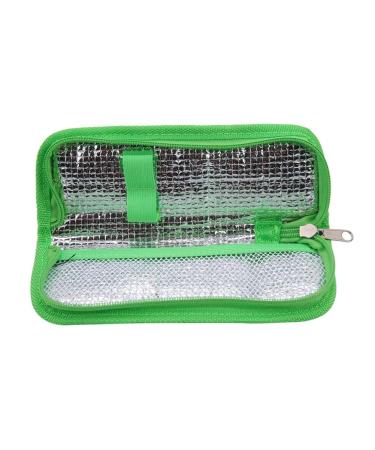 Insulin refrigerated box insulin syringe travel insulin bag travel insulin suitcase portable diabetes storage bag travel or outdoor cold pen diabetes supplies (2 colors) (color: green)
