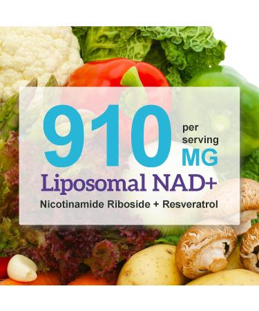 NAD+ Supplement Alternative - Liposomal Nicotinamide Riboside - Resveratrol & Quercetin - High Purity NAD Supplements for Anti-Aging Focus Energy 120 Capsules - Buy Online on GoSupps.com