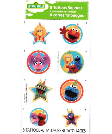 Amscan 397535 Sesame Street Temporary Tattoos - Multicolor 8ct, One Size - Buy Online on GoSupps.com