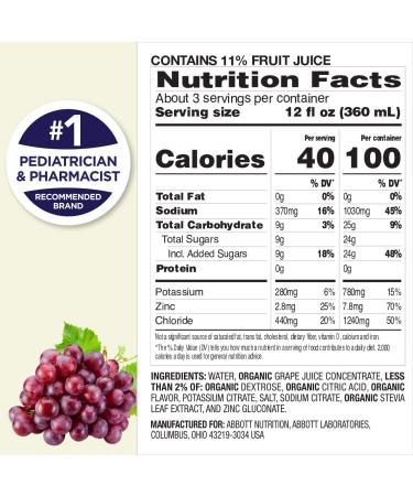 Pedialyte Organic Electrolyte Drink with Zinc - Grape Flavor 1L (Pack of 4) - Buy Online on GoSupps.com